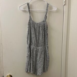 Express Black and White Polka Dot Romper